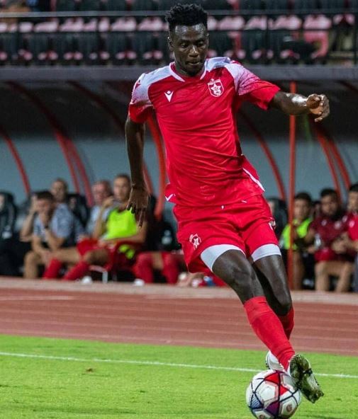 Alfred Mensah scores for club Partizani Tirana